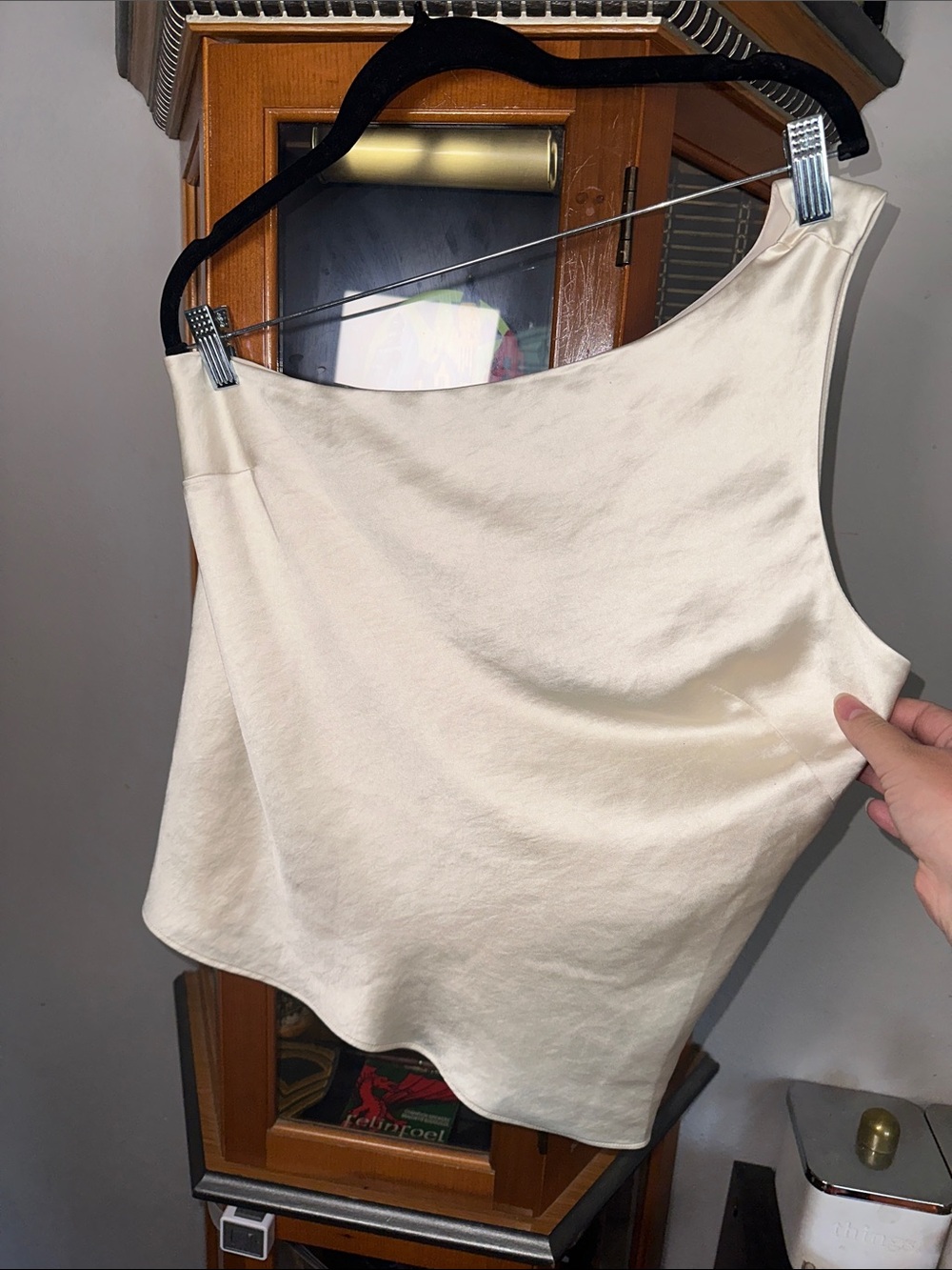 Women’s Cream One-Shoulder Tank Top